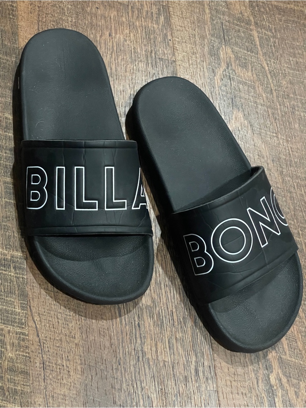 Billabong Black Slide Sandle with White Logo